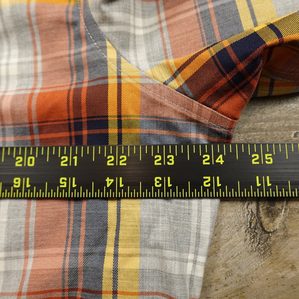 L.L.Bean Wrinkle-Free Plaid Button Down Shirt Men’s Large Tall Orange Gray - Picture 5 of 9